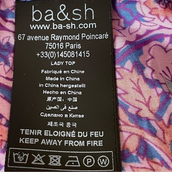 BA&SH Fenji Top Paisley Off The Shoulder Size Medium NWT - Picture 12 of 15